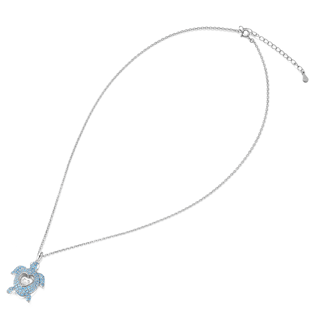 Gnoce Turtle Dancing Heart Pendant Necklace_3