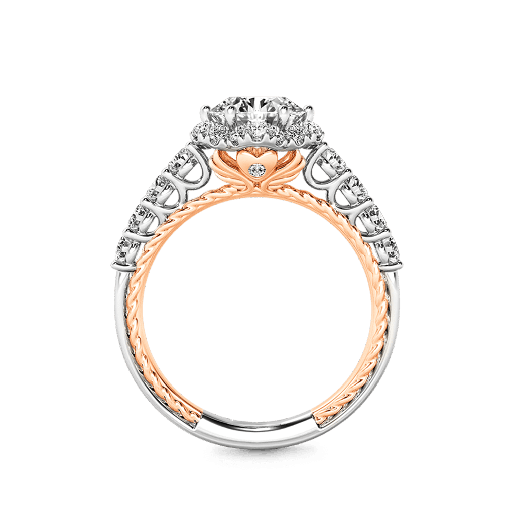 Gnoce Round Cut Cluster Vintage Engagement Ring_2