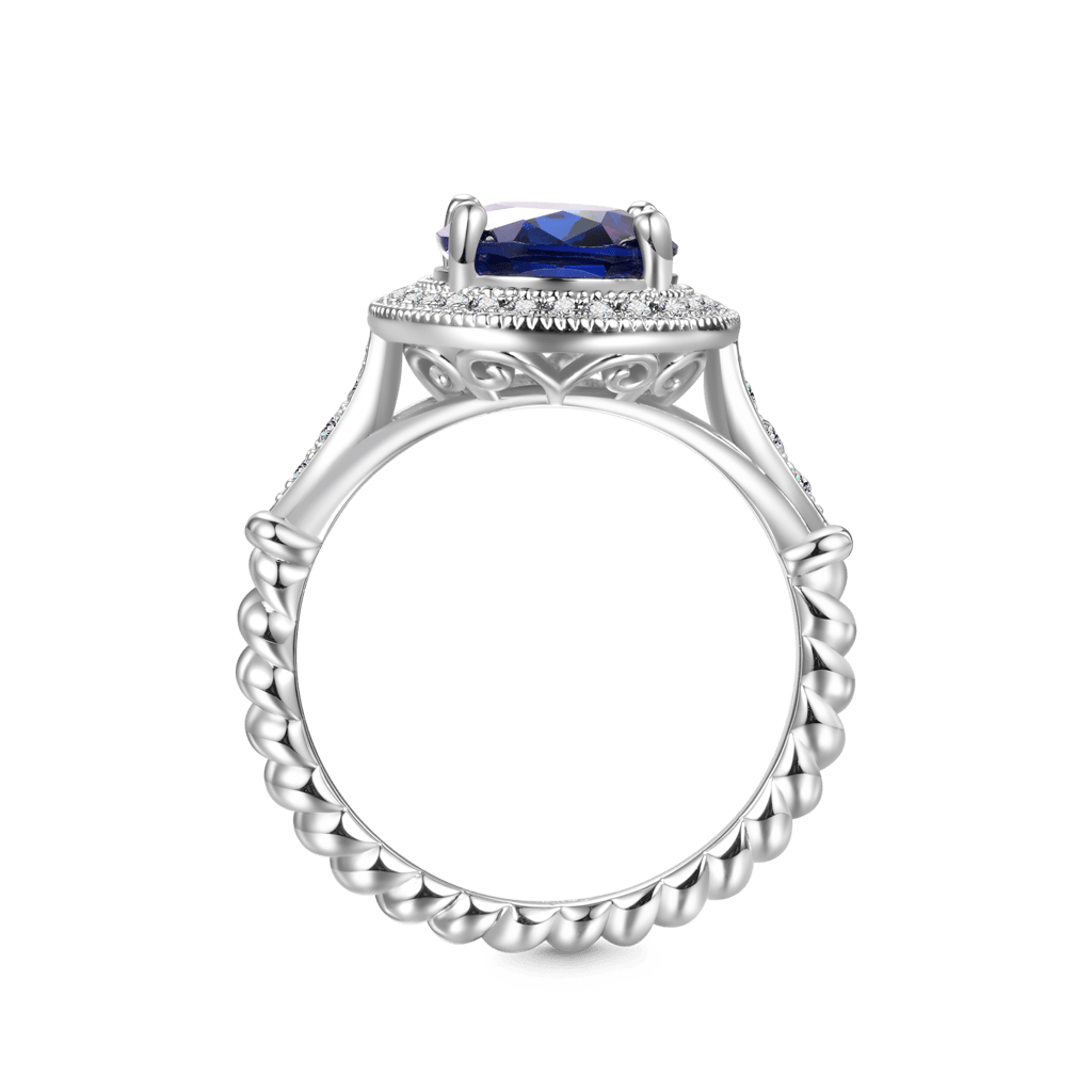 Gnoce Oval Cathedral Halo Twist Cocktail Ring_4