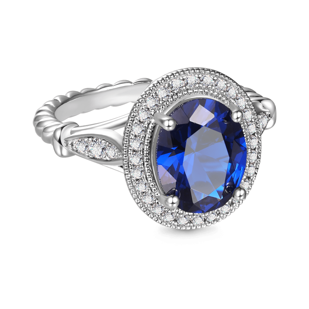 Gnoce Oval Cathedral Halo Twist Cocktail Ring_3