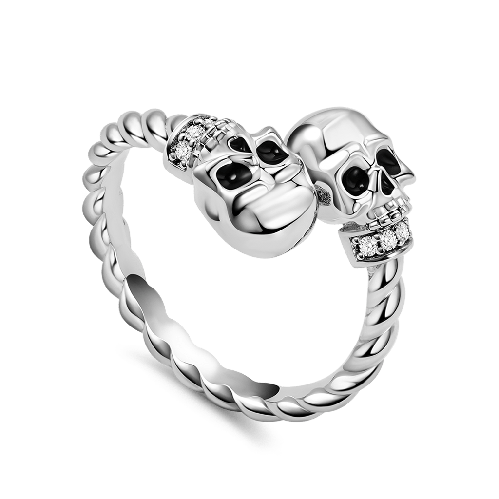 Gnoce Adjustable Skulls Twisted Rope Fashion Ring_2