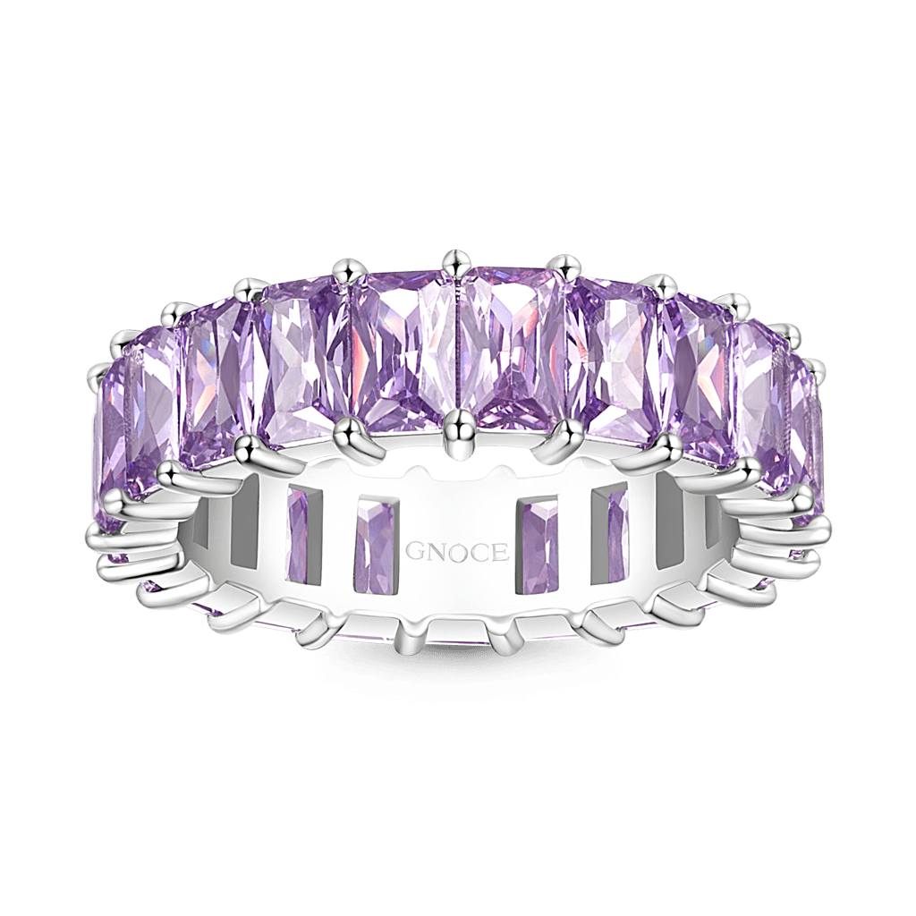 Gnoce Amethyst  Baguette Cut Eternity Band Ring_2