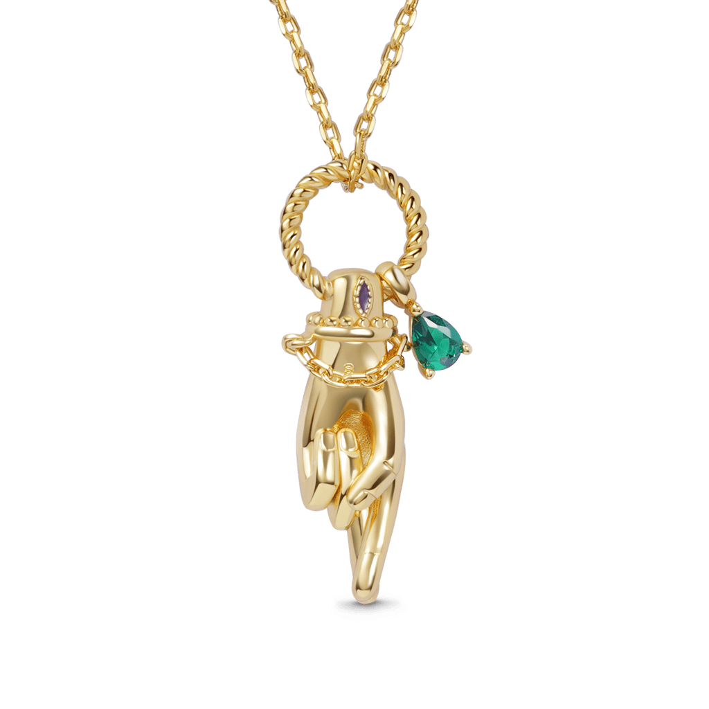 Gnoce "Get Lucky" Gesture Twisted Rope Pendant Necklace_1