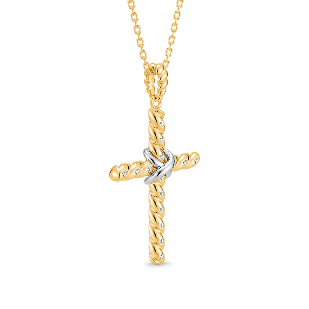 Gnoce Twisted Rope Cross Pendant Necklace_3