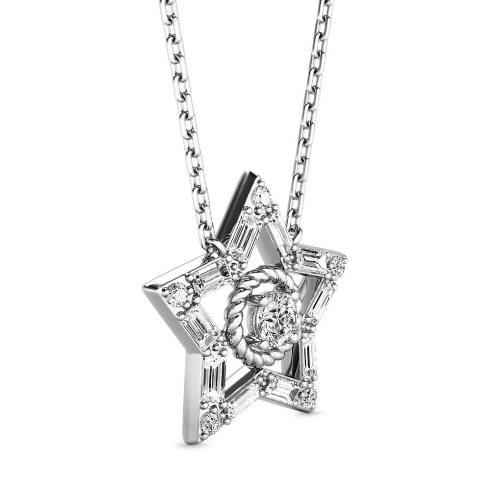 Gnoce Shiny Five-pointed Star Necklace_4