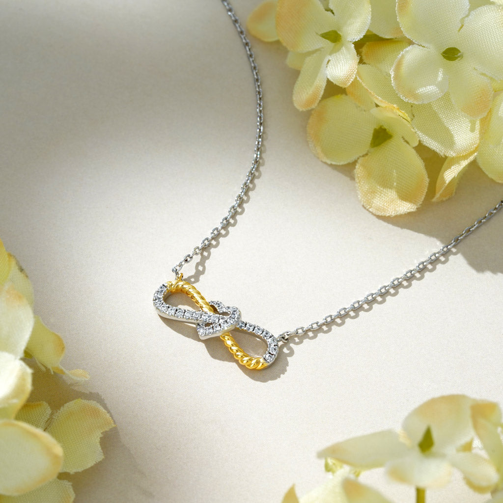 Gnoce Two-tone Infinity & Heart Twisted Rope Necklace_3