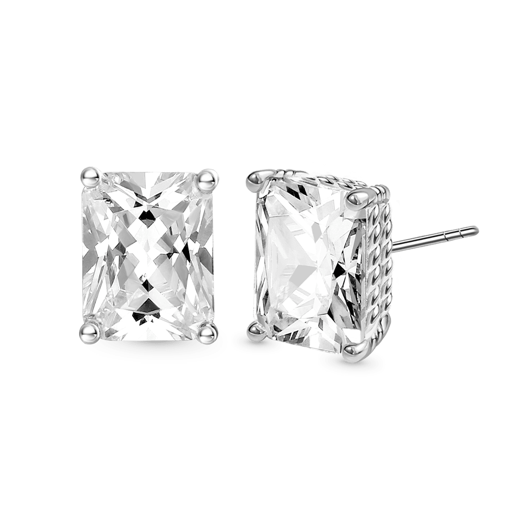 Gnoce Radiant Cut Twisted Rope Studs Earrings_1