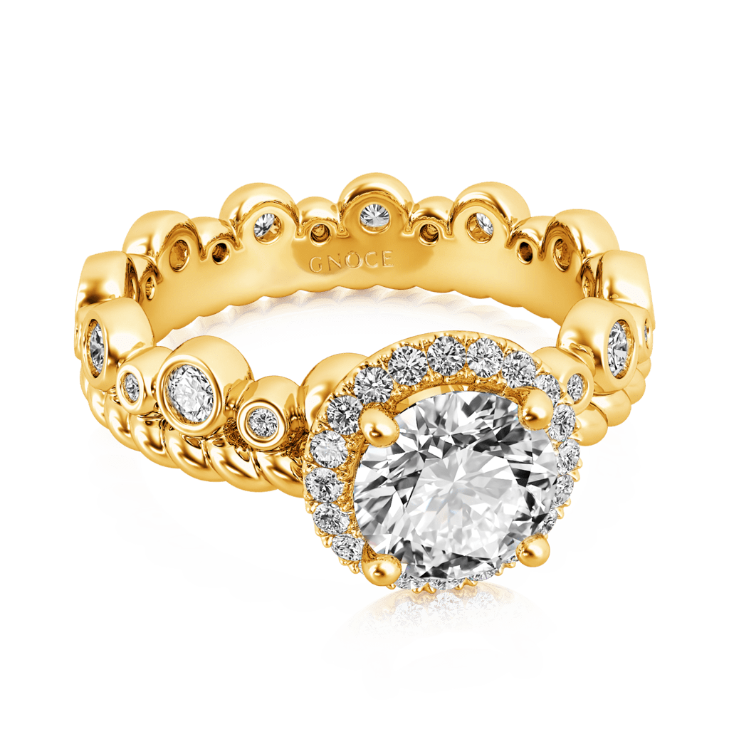Gnoce Round Cut Halo Crown Engagement Ring_3
