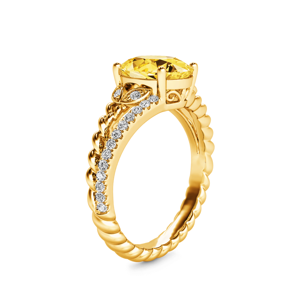 Gnoce Yellow Oval-cut Vintage Split Shank Engagement Ring_3