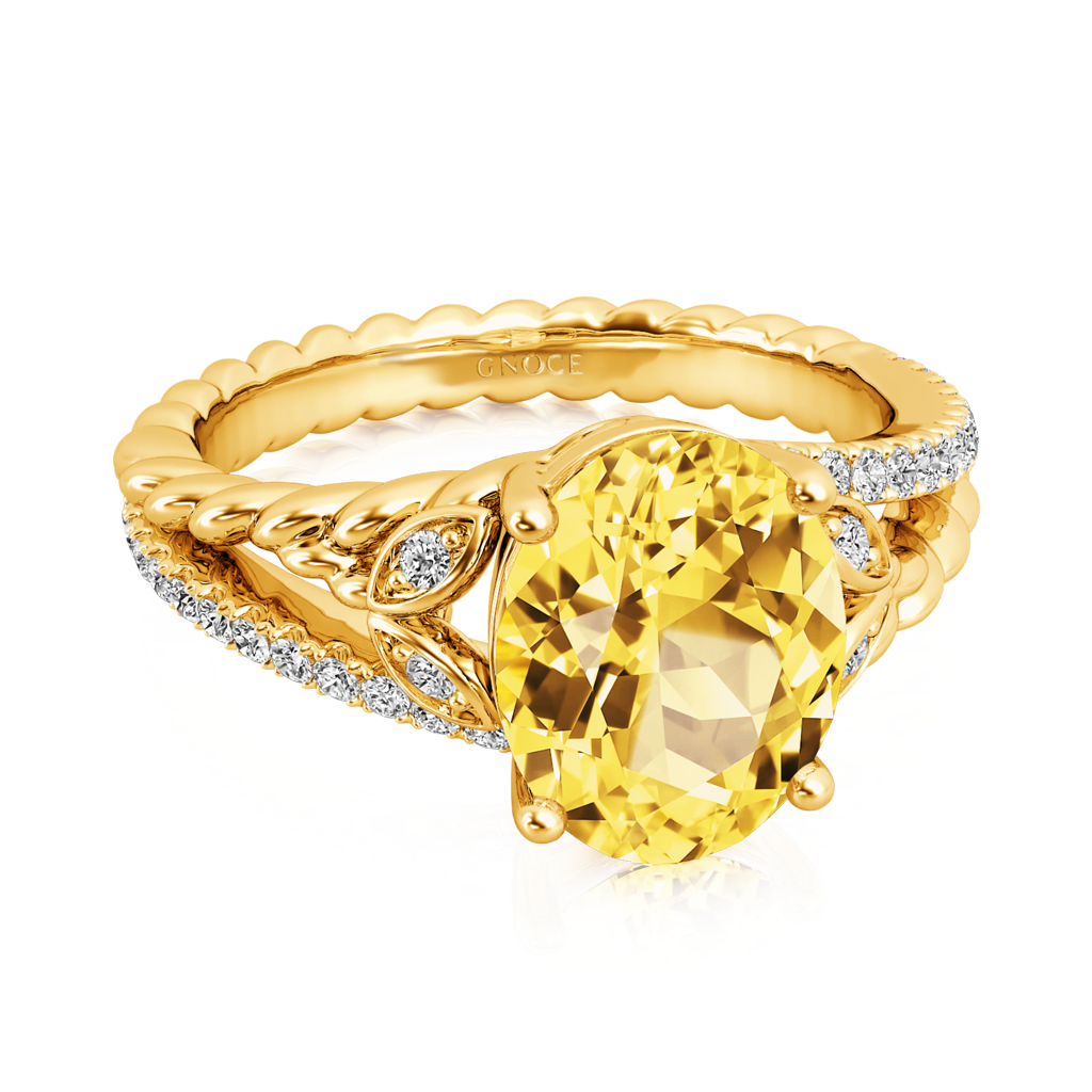 Gnoce Yellow Oval-cut Vintage Split Shank Engagement Ring_4