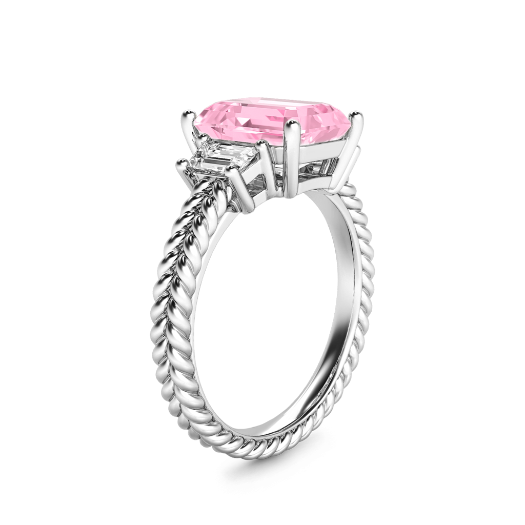 Gnoce Emerald-cut Three Stone Birthstone Engagement Ring_3