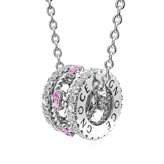 Gnoce Paving Link Drum Pendant Necklace_1
