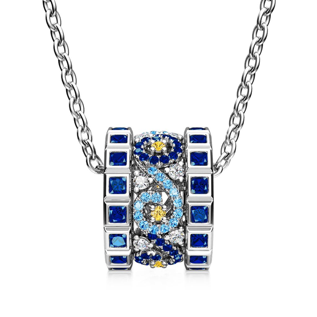 Gnoce Starry Night Drum Pendant Necklace_2