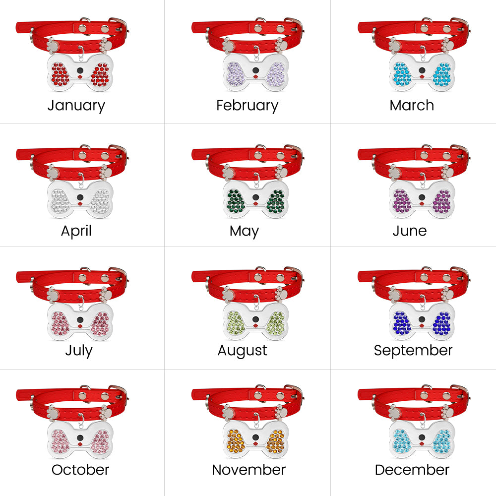 Gnoce Engravable Dog Bone Pet Tag & Flame Red Collar Anti-Lost_4