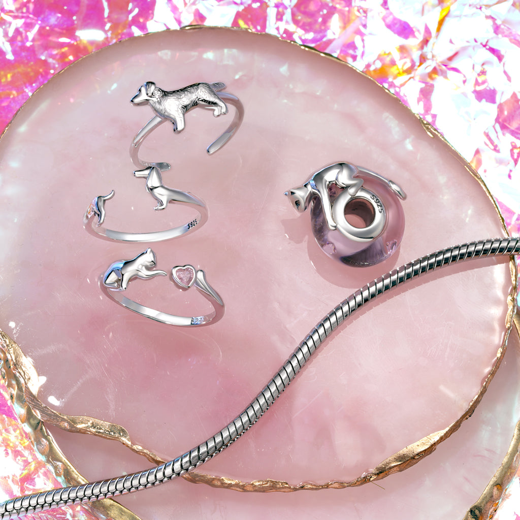 Gnoce Open Cat Kitten Pet Band Ring_3