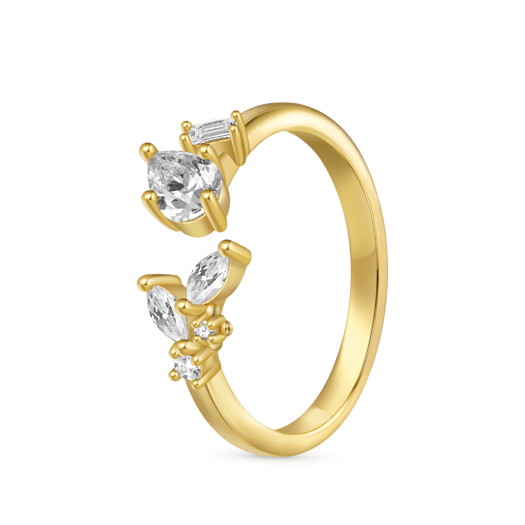 Gnoce Irregular Marquise Diamond Open Ring_2