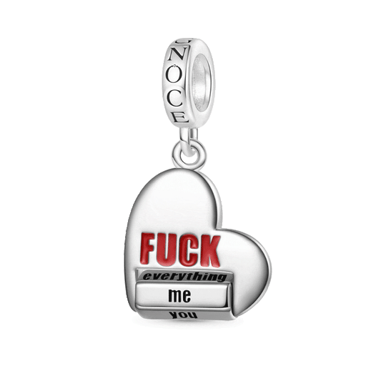 Gnoce Heart Rotating 'FUCK' World Pendant Dangle Charm_1