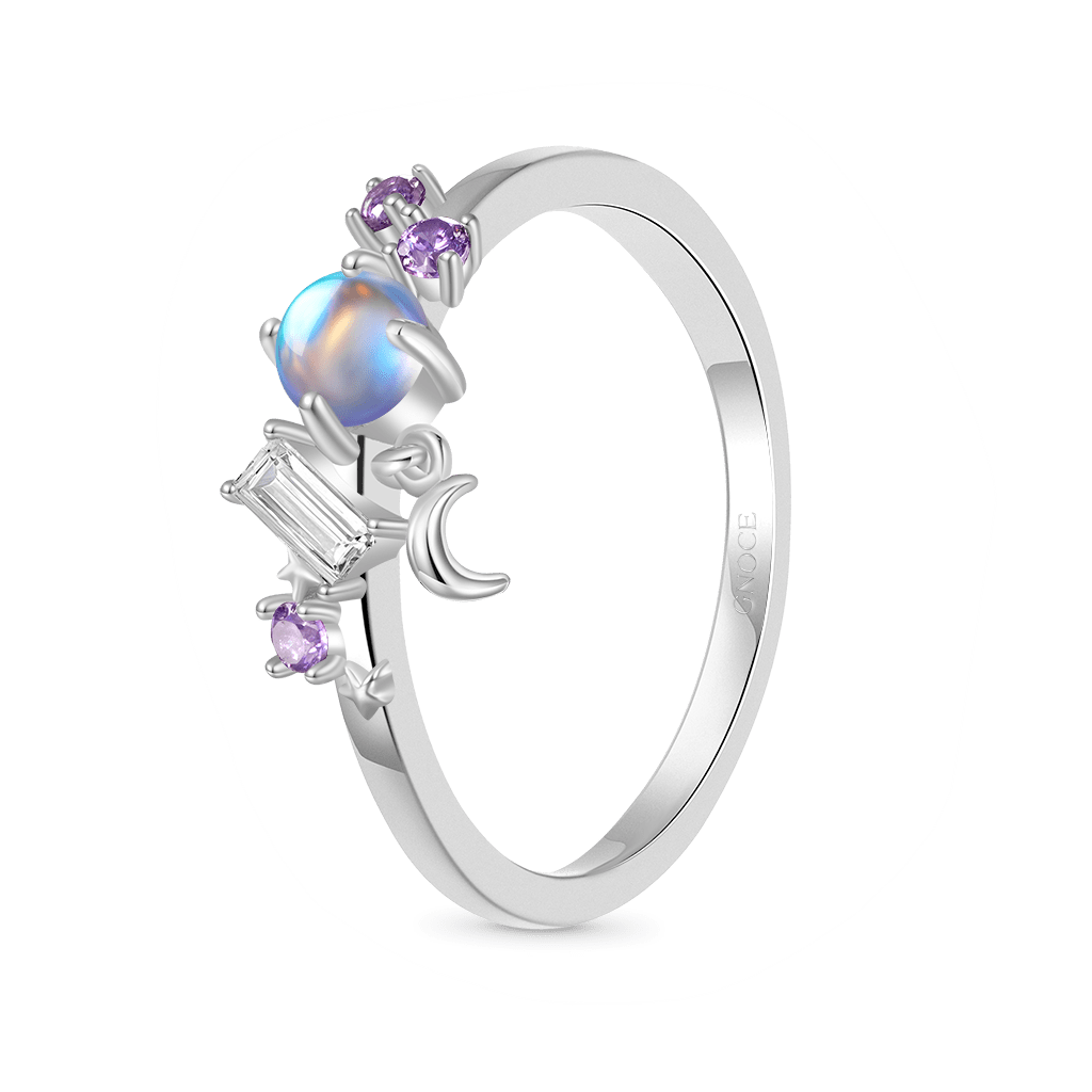Gnoce Shining Moonstone Star Moon Ring_2