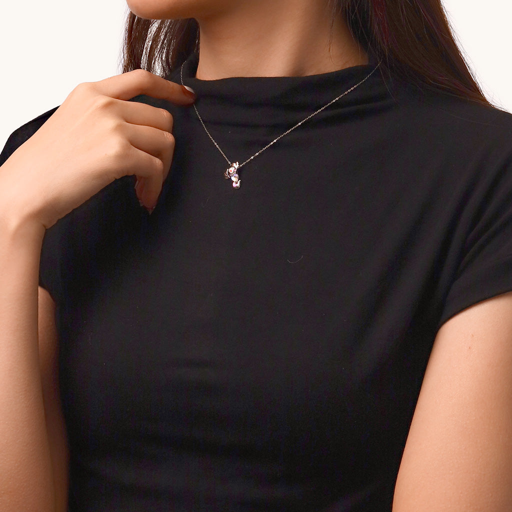 Gnoce Mexican Axolotl Embraces Heart Moonstone Pendant Necklace_5