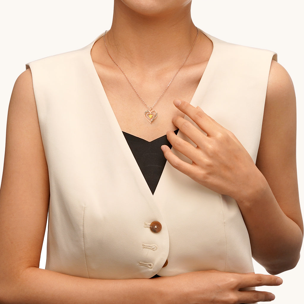 Gnoce "I Love You" Heart Birthstone Necklace_5