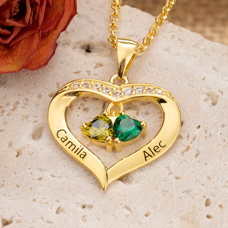 Gnoce Diamonds Love Heart Birthstone Necklace_5