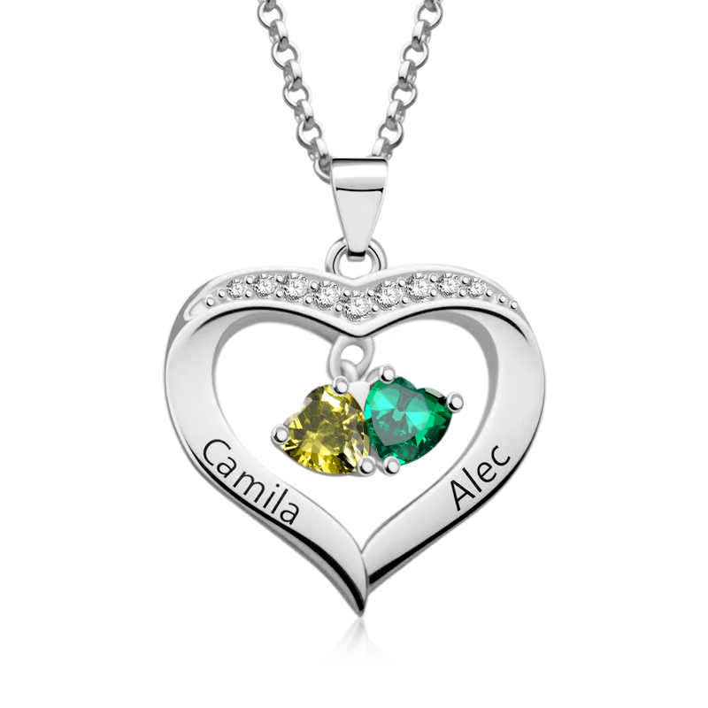 Gnoce Diamonds Love Heart Birthstone Necklace_4