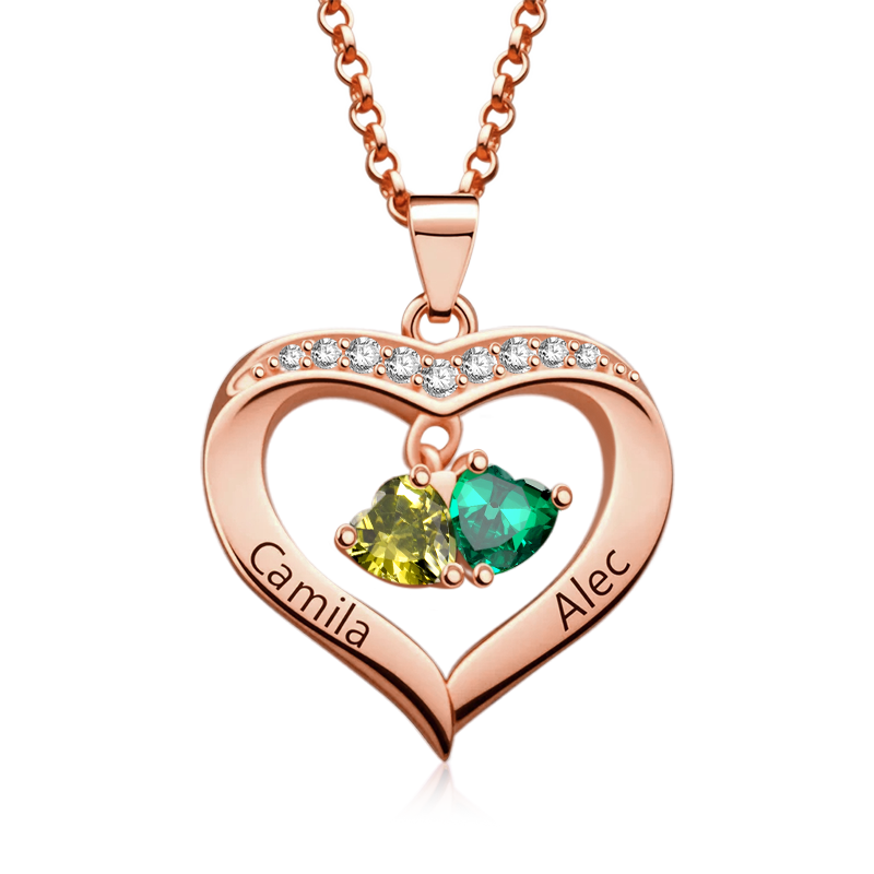 Gnoce Diamonds Love Heart Birthstone Necklace_3