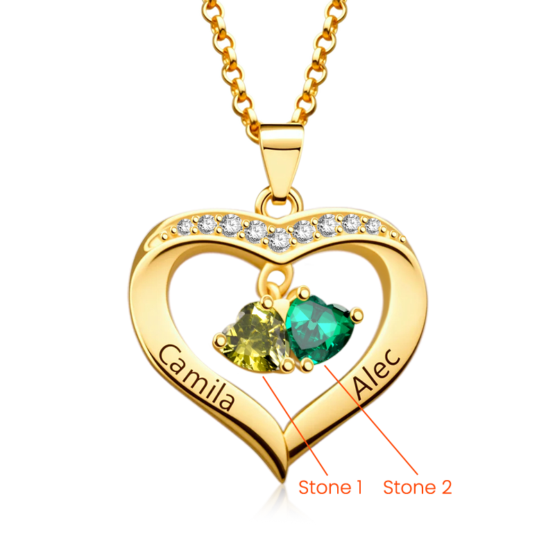 Gnoce Diamonds Love Heart Birthstone Necklace_2