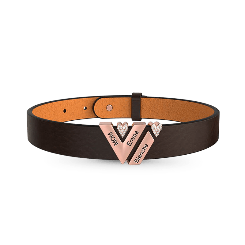 Gnoce Black Punk DIY Leather Personalized Bracelet with 2-6 Clasp_4