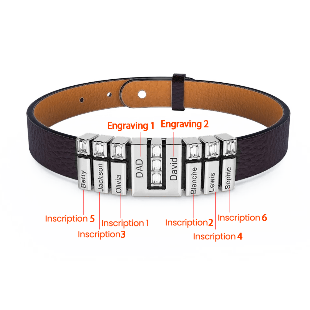 Gnoce Black Punk DIY Leather Personalized Bracelet with 2-8 Clasp_4