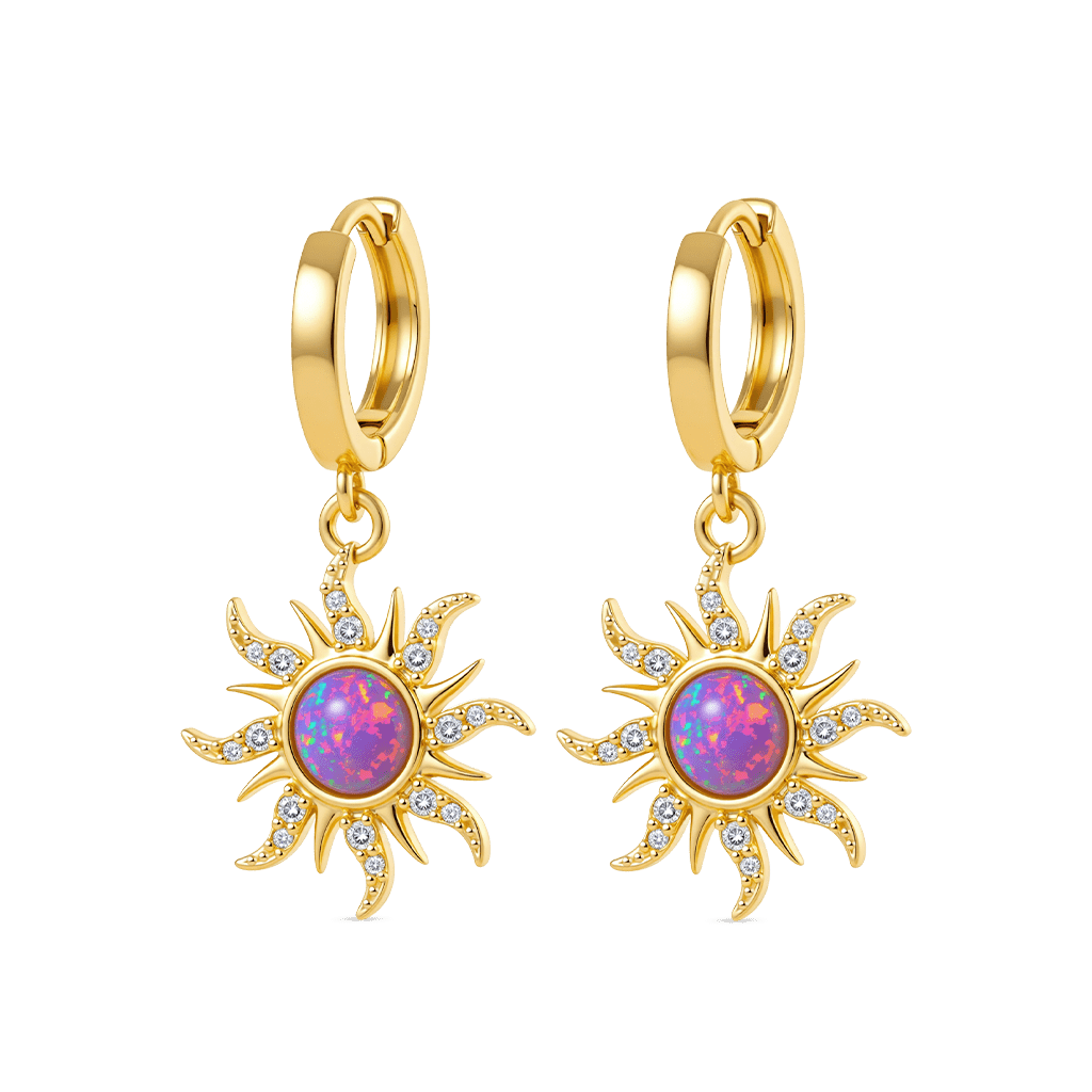 Gnoce Dopamine Golden Sun Opal Hoop Earrings_1