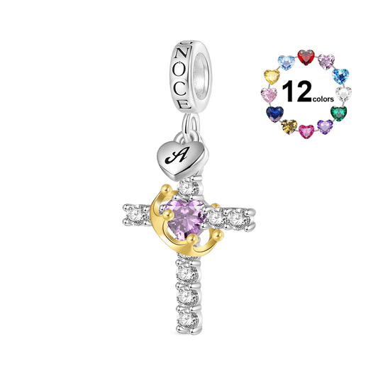 Gnoce Gold Crown of Thorns Nail Cross Pendant Dangle Charm_1