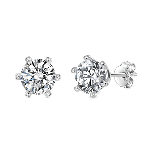 Gnoce Round Cut 925S & VVS Moissanite Stud Earrings_1