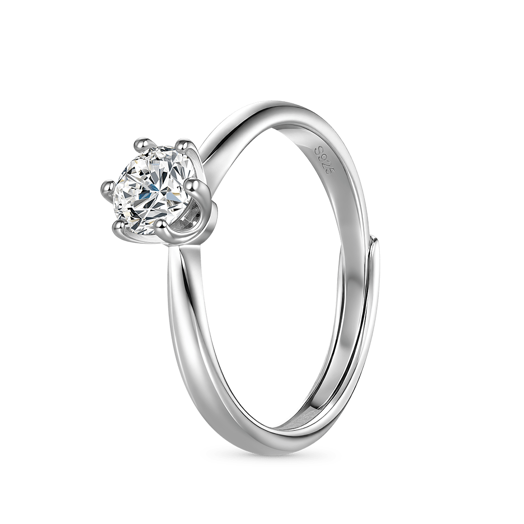 Gnoce Classic 1Ct Round Halo 925S & VVS Moissanite Engagement Ring_2