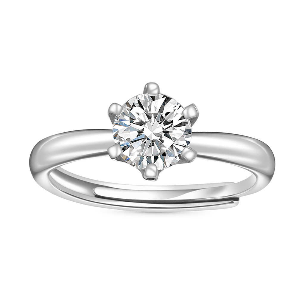 Gnoce Classic 0.5CT Round Halo 925S & VVS Moissanite Engagement Ring_1