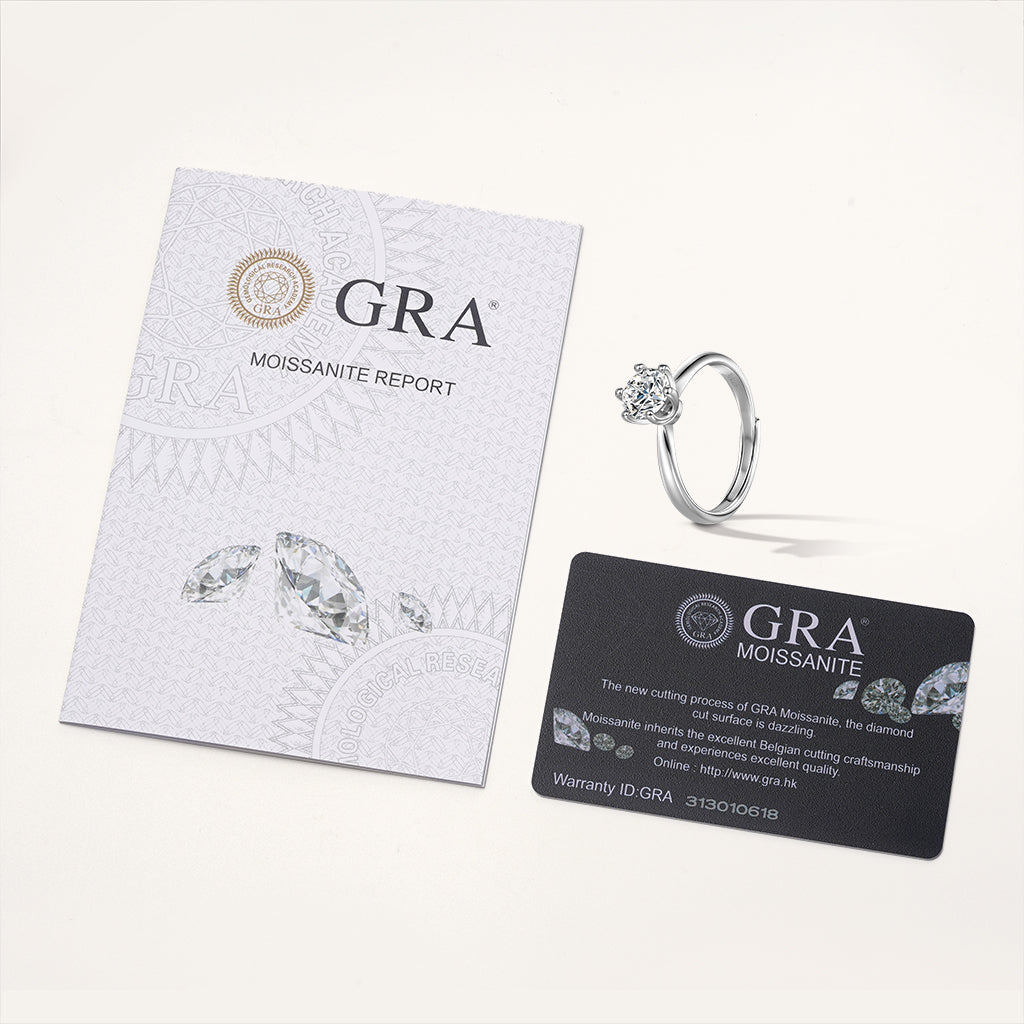 Gnoce Classic 0.5CT Round Halo 925S & VVS Moissanite Engagement Ring_4