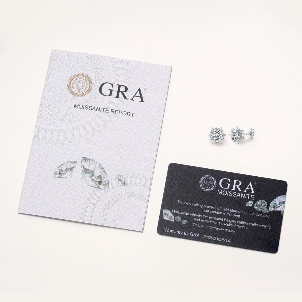 Gnoce Romantic Snowflake VVS Moissanite Stud Earring_3