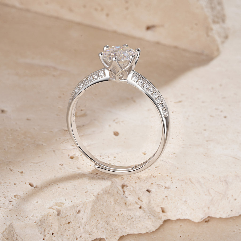 Gnoce Classic 1ct VVS Moissanite Cathedral Engagement Ring_3