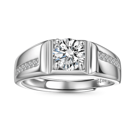 Gnoce Luxury 1Ct D Color VVS Moissanite Men Wedding Ring_1