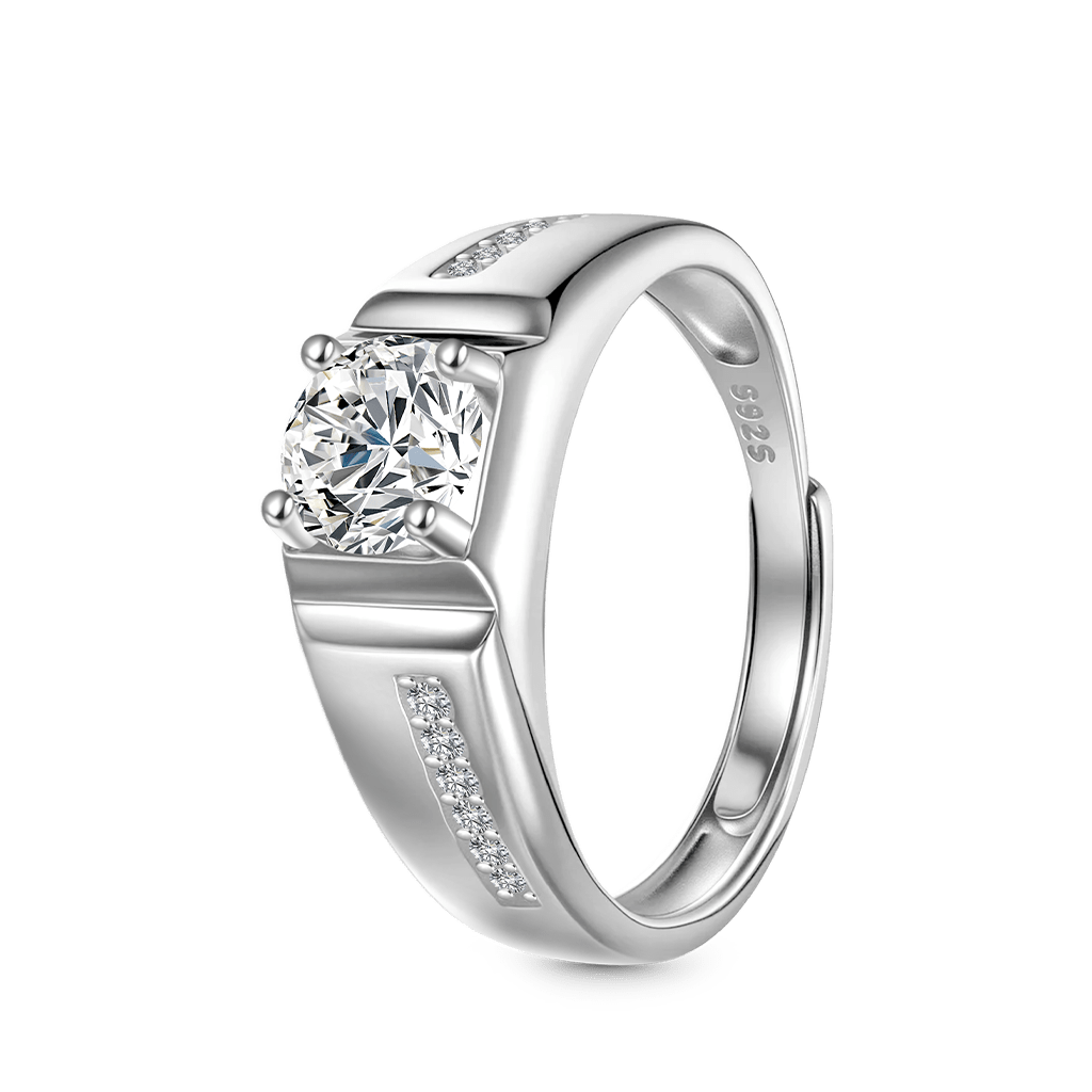 Gnoce Luxury 1Ct D Color VVS Moissanite Men Wedding Ring_2