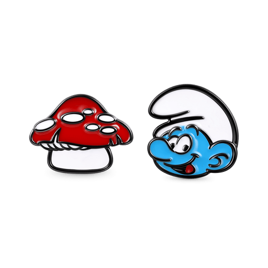 Gnoce Smurfs x Asymmetric Stud Earrings_1