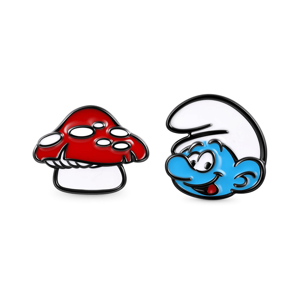 Gnoce Smurfs x Asymmetric Stud Earrings_1