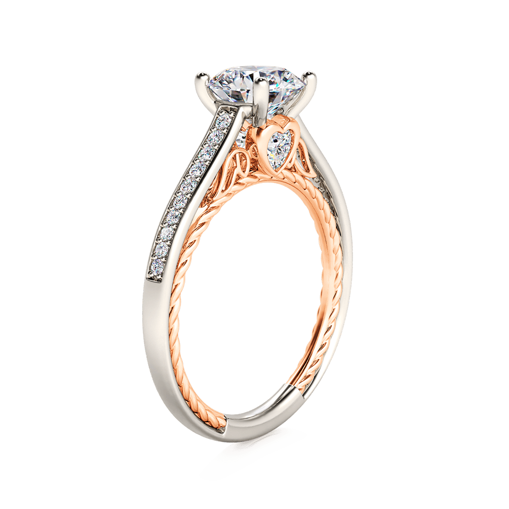 Gnoce Round Cut Cathedral Engagement Ring_2