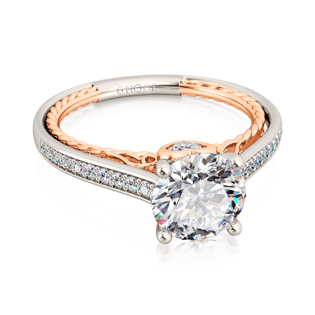 Gnoce Round Cut Cathedral Engagement Ring_4