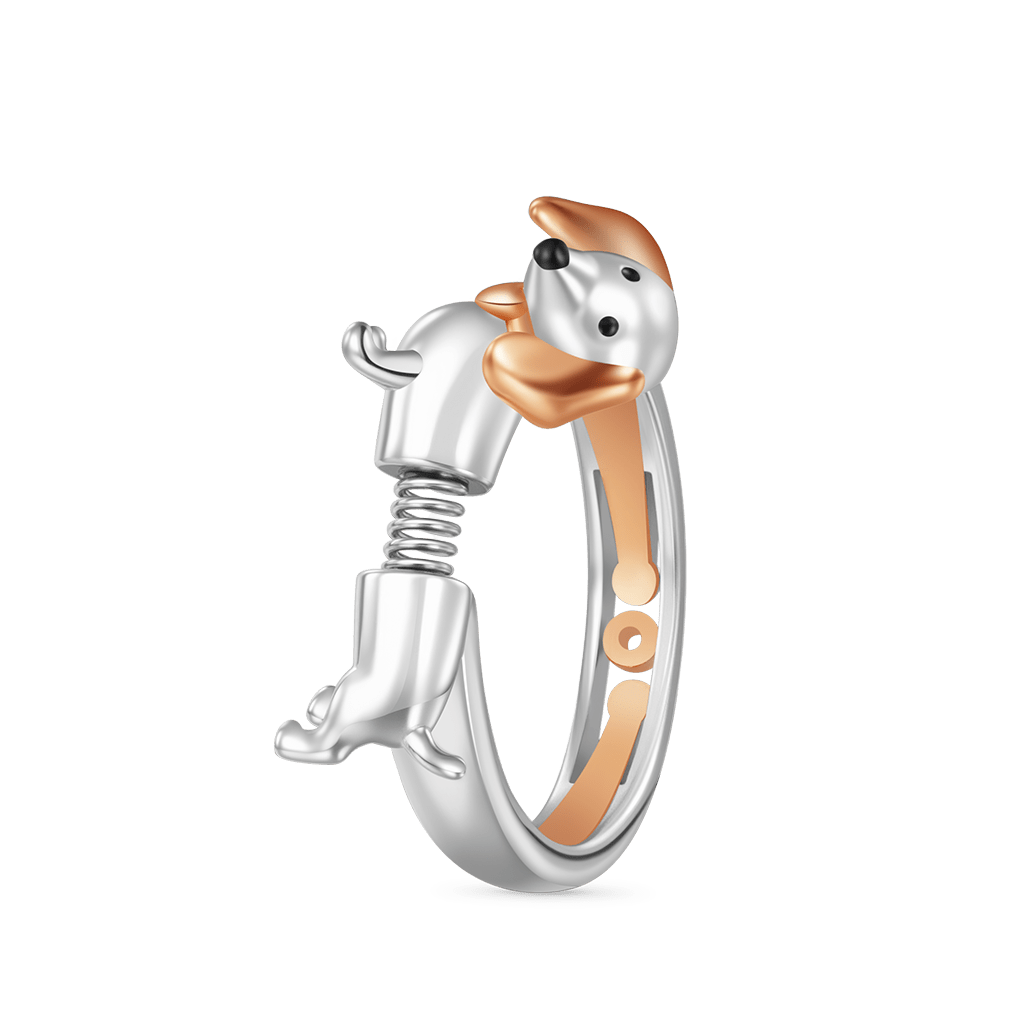 Gnoce Spoof Spring Dachshund Adjustable Ring_2