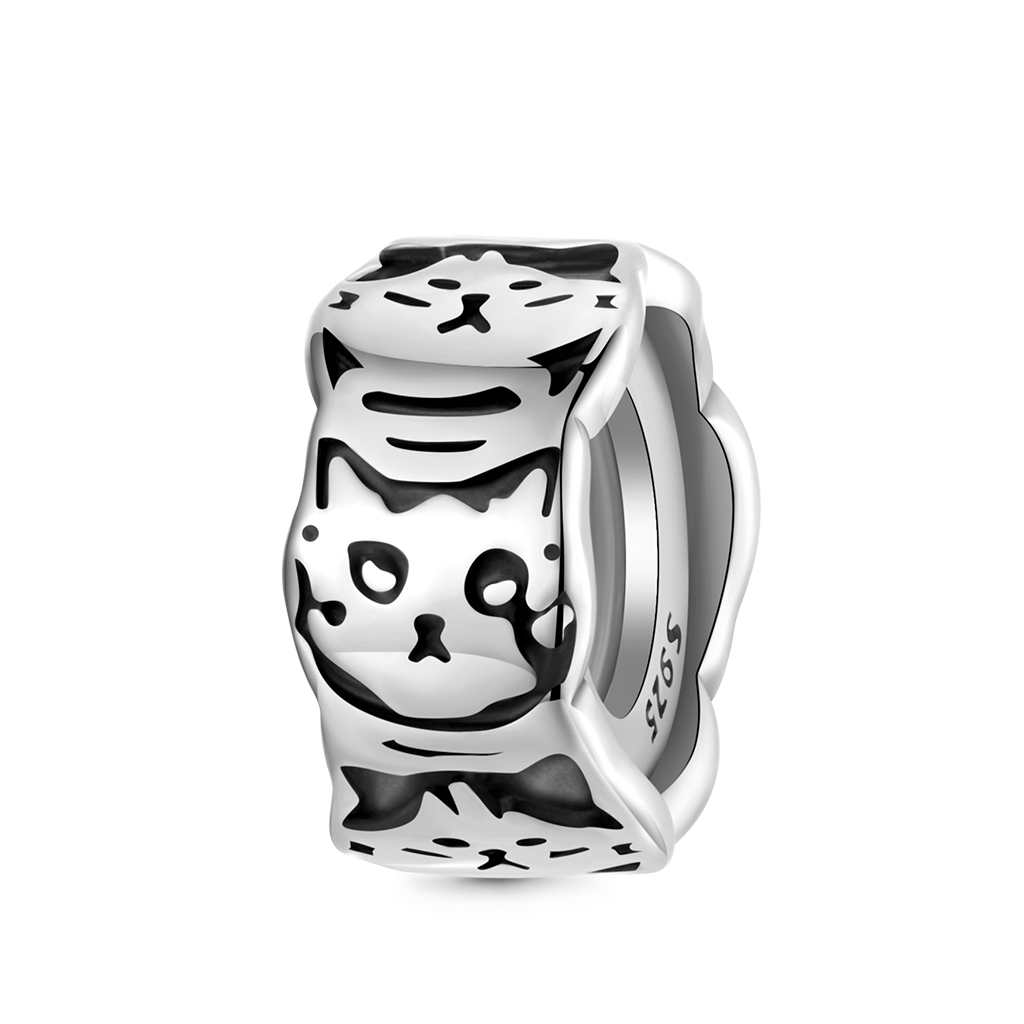 Gnoce Black Graffiti Expression Cat Stopper Charm_1