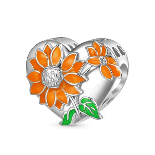 Gnoce Color-changing Sunflower Heart Engravable Charm_1