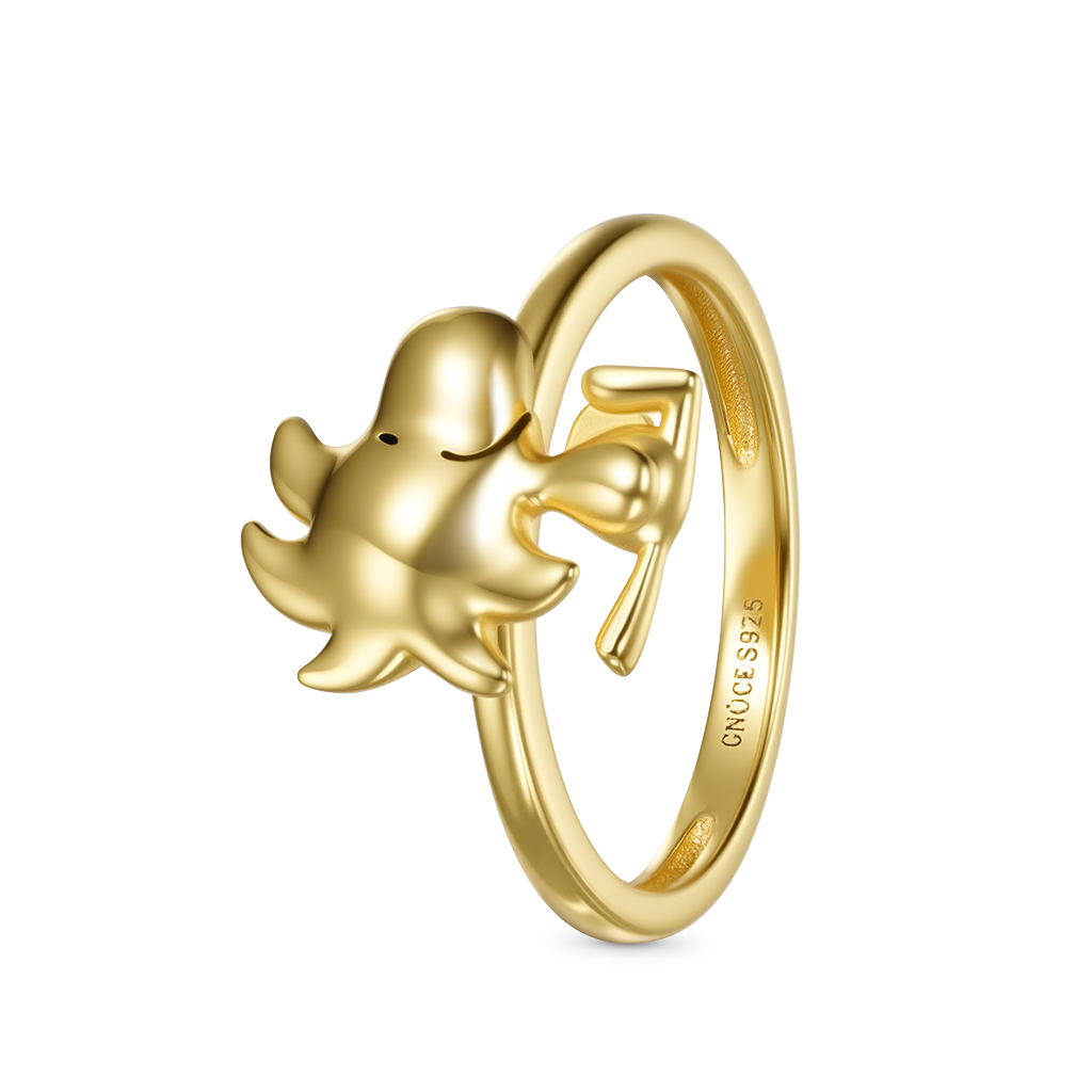 Gnoce Peanuts 18k Gold Plated Woodstock Ring_3