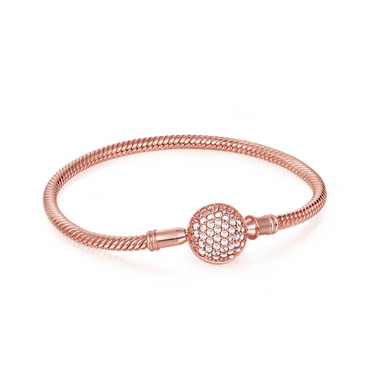 Gnoce "Endearing Gifts For Her" Crystal Round Shape Clasp Bracelet 18K Rose Gold Plated_1