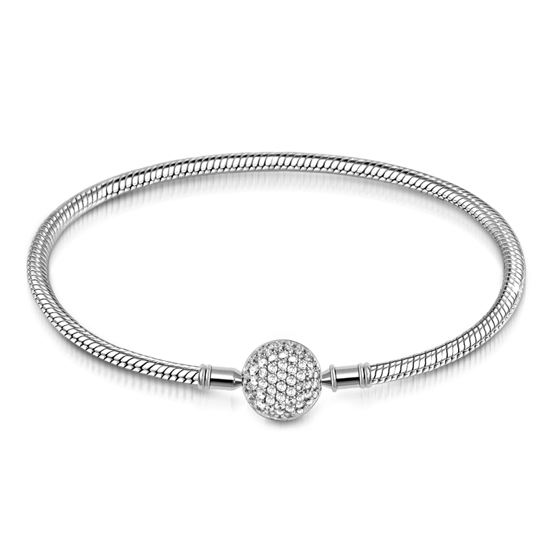 Gnoce "Endearing Gifts For Her" Crystal Round Shape Clasp Bracelet Sterling Silver_2